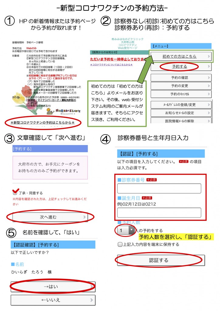 （大府）新型コロナワクチンの予約方法
